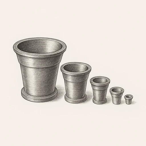 A set of nested weights, in order