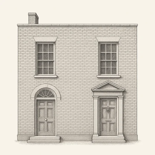 Two townhouses sharing a party wall