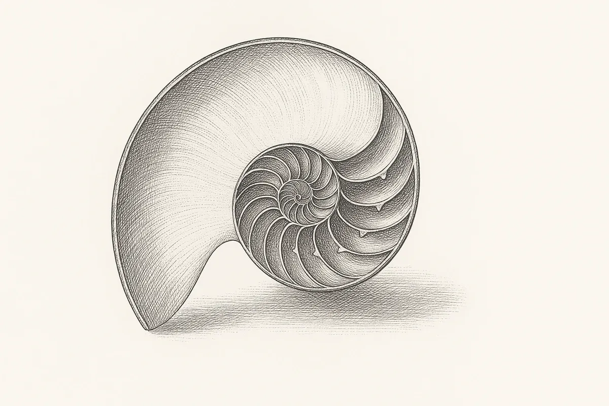 A nautilus in cross-section