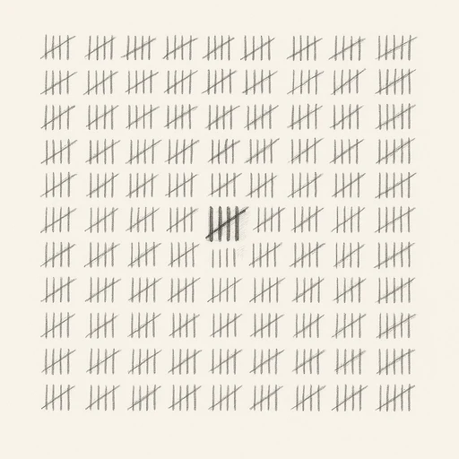 A field of hatched marks, one drawn dark
