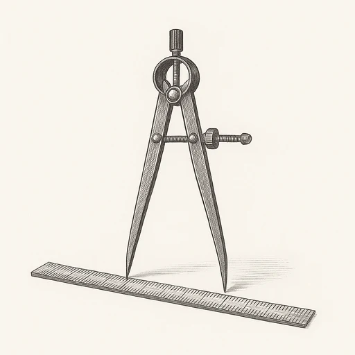 A pair of calipers open over a graduated rule