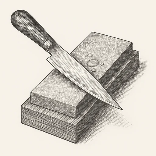 A blade on a whetstone